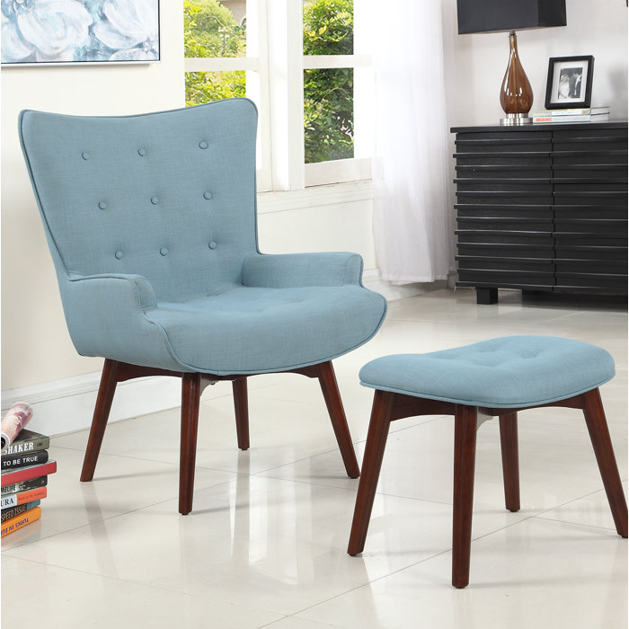 Ivy Bronx Burgin 26.5'' Wide Tufted Armchair and Ottoman & Reviews